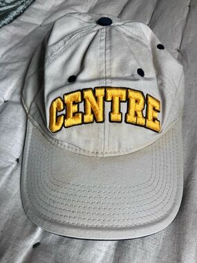 Centre Beige Baseball Hat with Yellow Embroidery